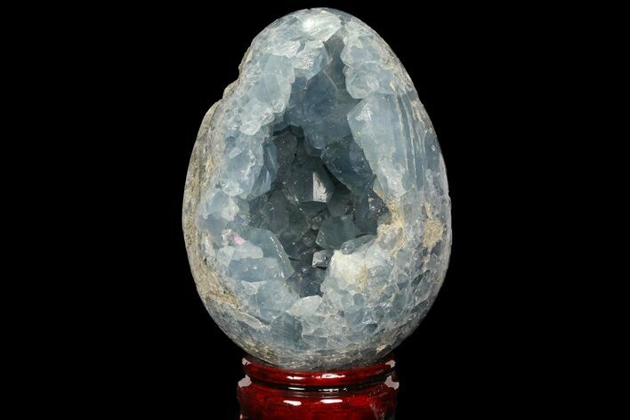 Crystal Filled Celestine (Celestite) Egg Geode - Madagascar #98790